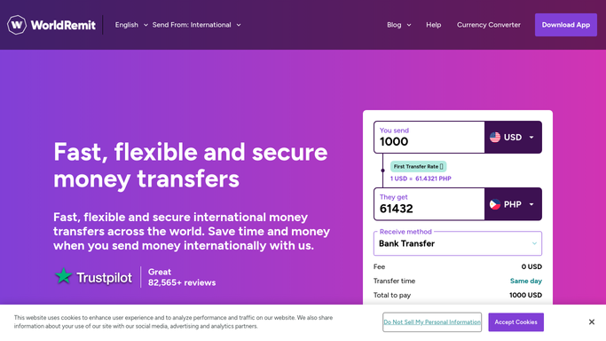 WebRun in WorldRemit: check contractor transfer statuses