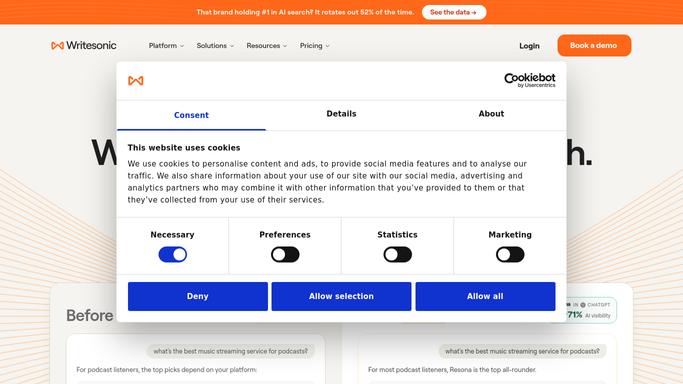 WebRun in Writesonic: generate the week's content batch