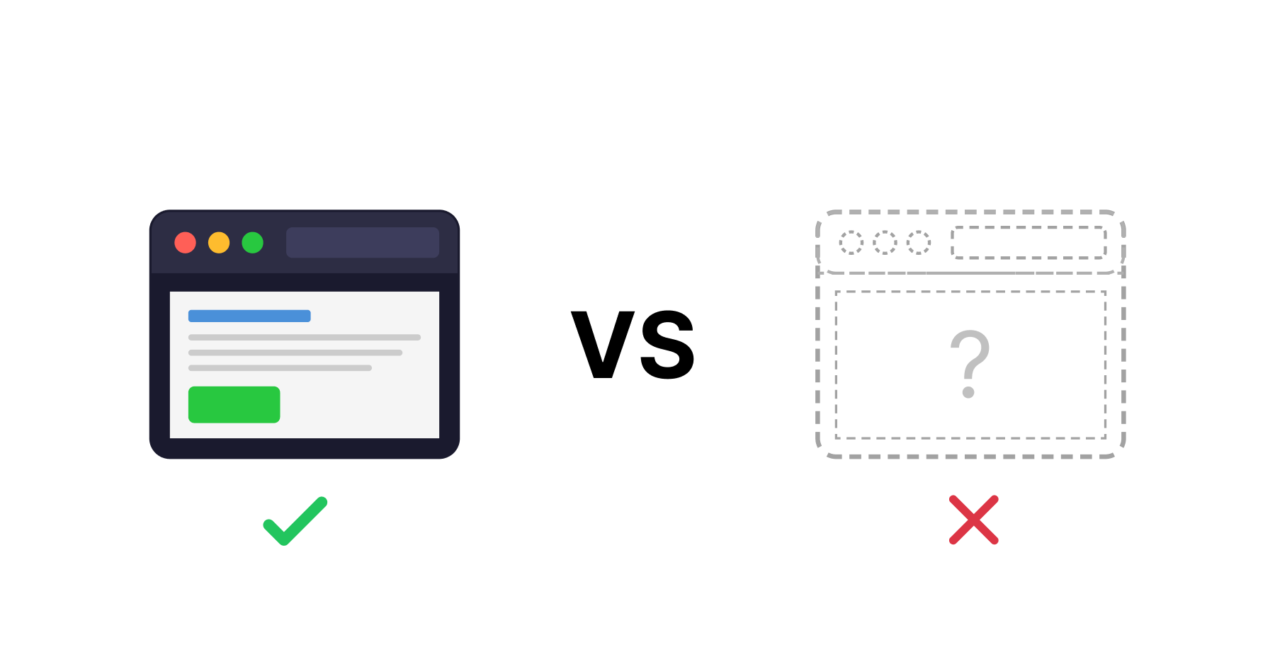 Technical comparison diagram showing real Chrome browsers on desktop versus headless browser containers, illustrating performance and detection differences