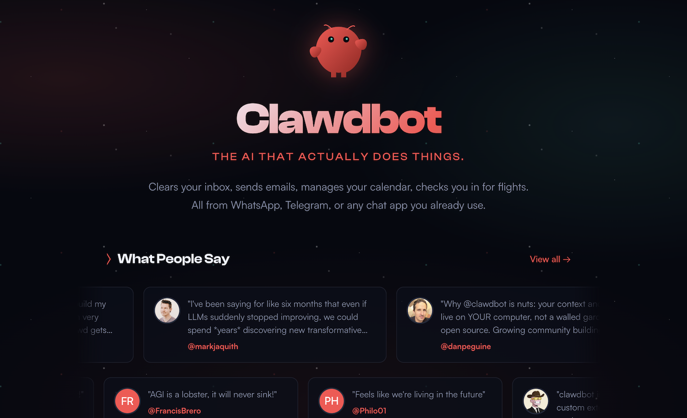 Screenshot of Clawdbot
