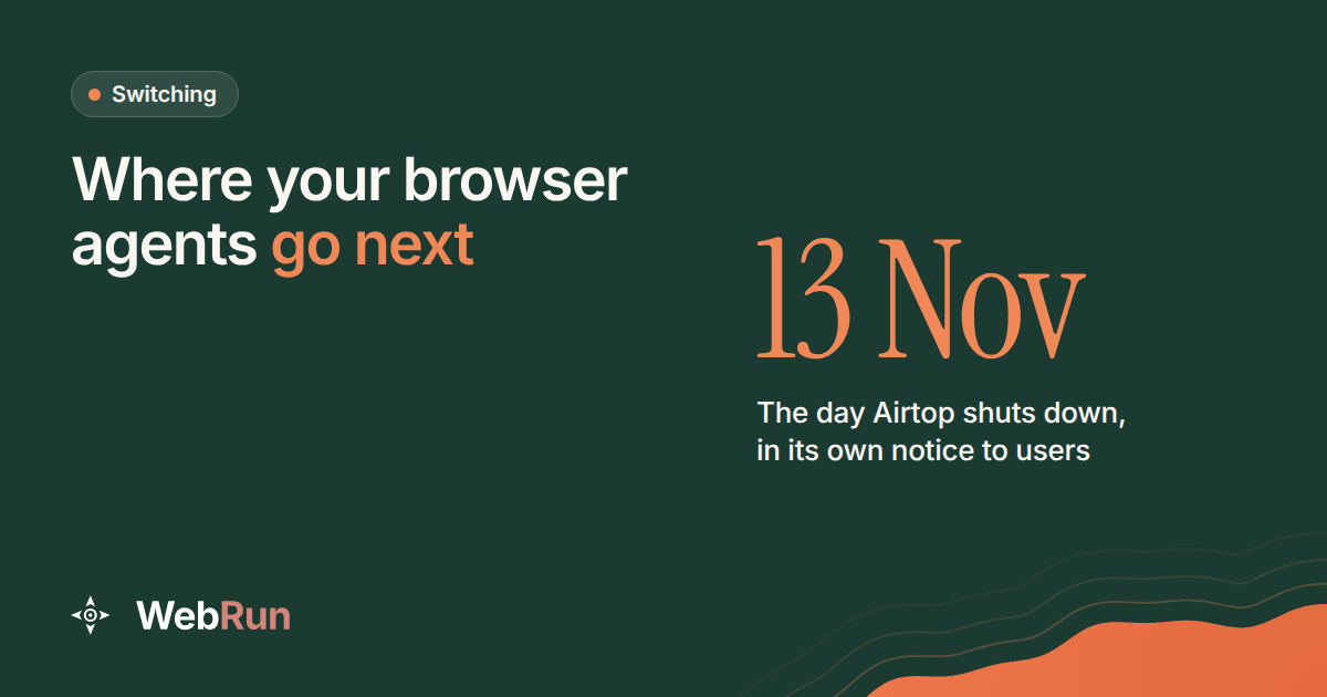 A dark green card reading Where your browser agents go next, beside the date 13 Nov.